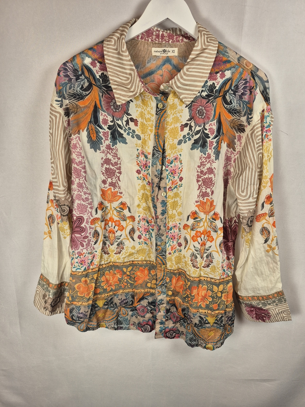 Natural Life Barcelona Cotton Button-Down Shirt Size XS